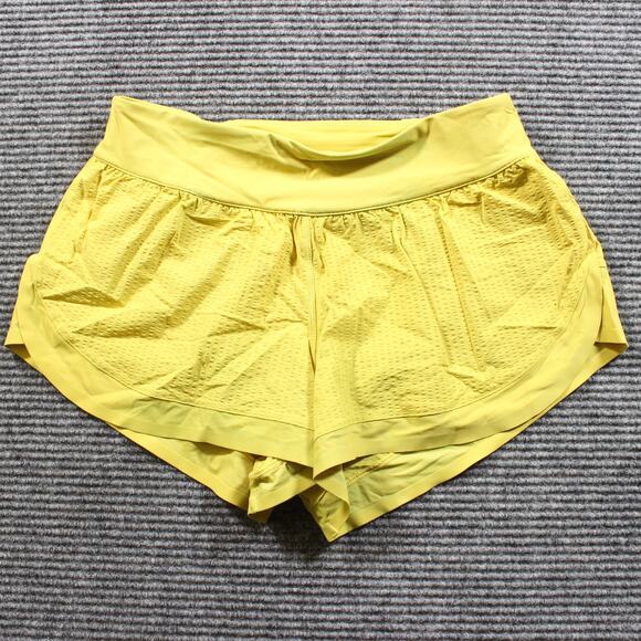 Lululemon Running Shorts Women's 4 Yellow Mesh Lined Z4 - Picture 1 of 6